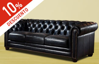 Descuento Sillon Chesterfield 3 Cuerpos en Cuero Vacuno